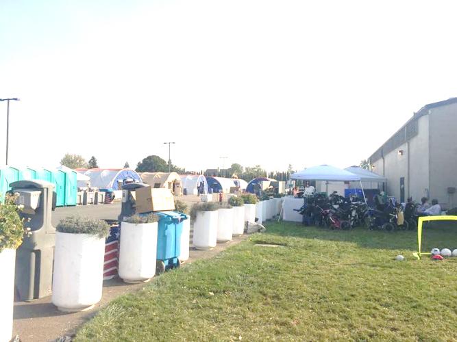 view of evacuation site from the ground