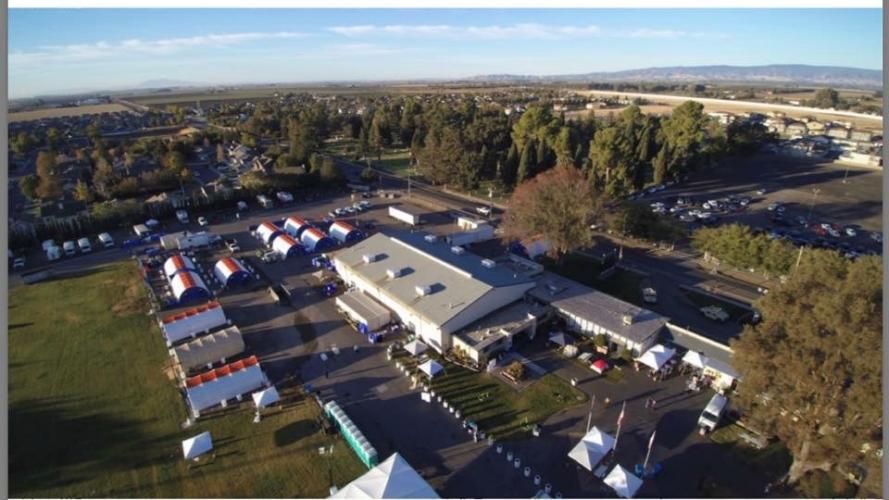 View of evacuation site at Dixon May fairgrounds